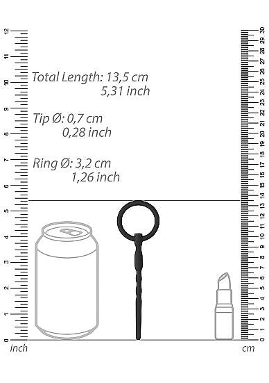 Ouch! Urethral Sounding - Silicone Plug - Black - 7 Mm