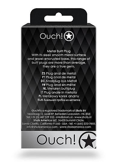 Shots Ouch! Round Gem Butt Plug Small Silver/diamond