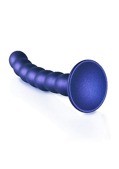 Shots Ouch! Beaded Silicone 6.5 In. G-spot Dildo Metallic Blue