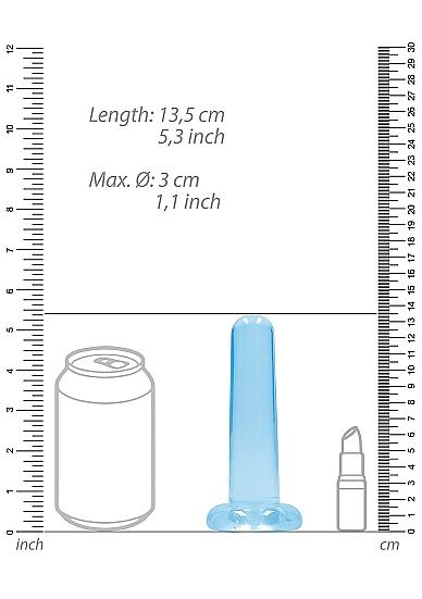 Realrock Crystal Clear Non-realistic Dildo With Suction Cup 5.3 In.  Blue