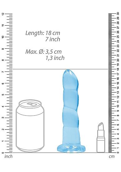 Realrock Crystal Clear Non-realistic Dildo With Suction Cup 7 In. Blue
