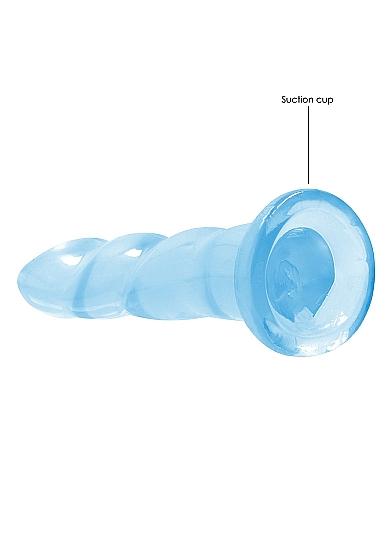 Realrock Crystal Clear Non-realistic Dildo With Suction Cup 7 In. Blue