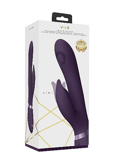 Vive - Aimi Rechargeable Triple-motor Swinging Silicone Rabbit - Purple