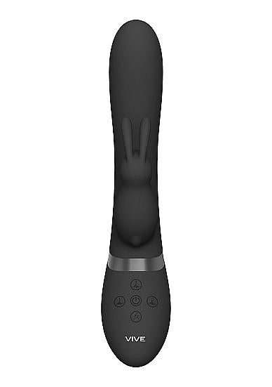 Vive - Taka Rechargeable Auto-inflatable Triple-motor Silicone Rabbit - Black