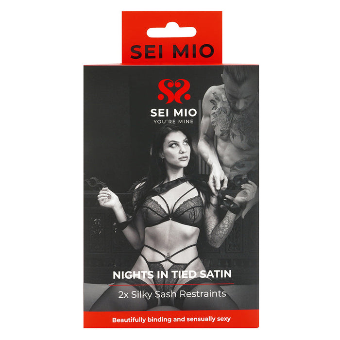 SEI MIO Nights in Tied Satin 2 x Silk Sash Restraints