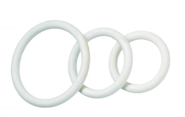Spartacus Nitrile Cock  Ring Set - White Pack of 3