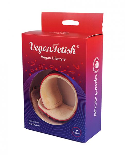 Spartacus Red Pu Wrist Cuffs With Plush Lining