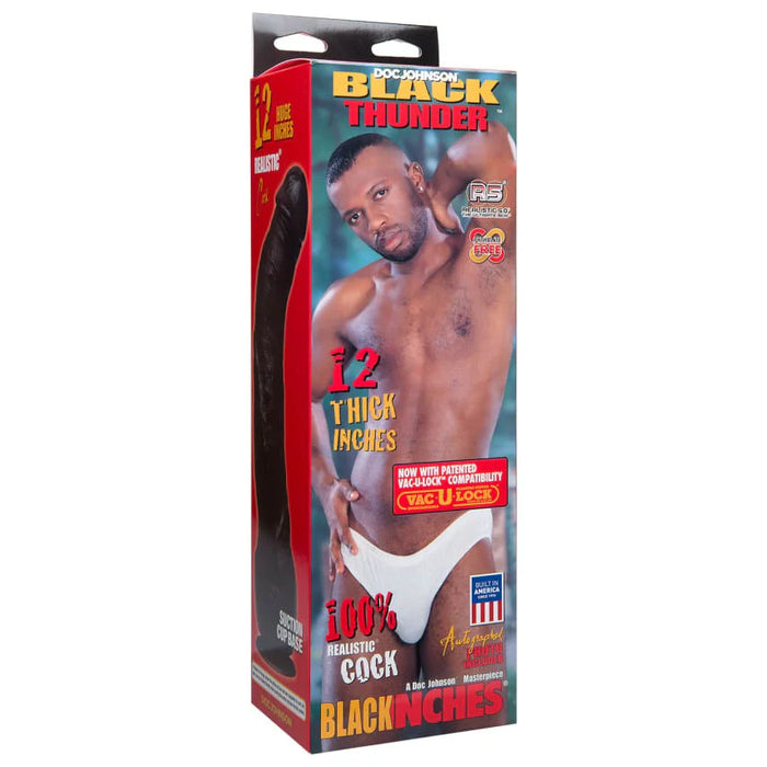 Black Thunder Realistic Cock 12 Inches Brown