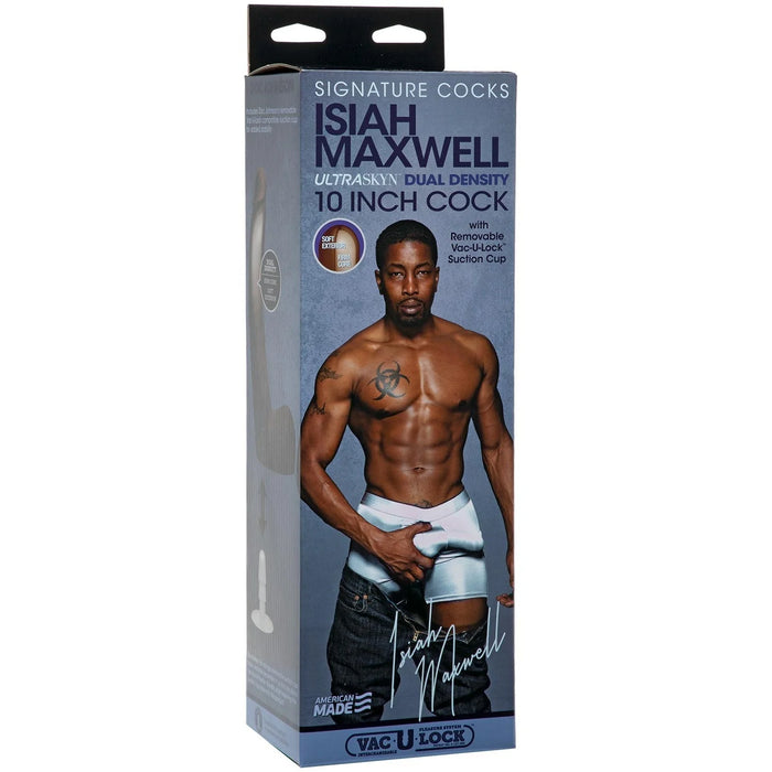 Signature Cocks Isiah Maxwell 10 Inch Ultraskyn Cock With Removable Vac-u-lock Suction Cup Chocolate
