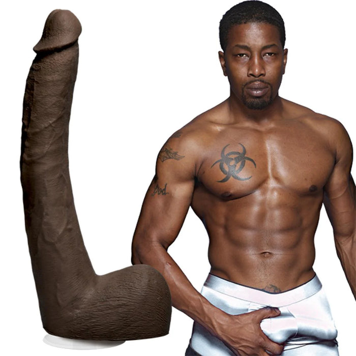 Signature Cocks Isiah Maxwell 10 Inch Ultraskyn Cock With Removable Vac-u-lock Suction Cup Chocolate