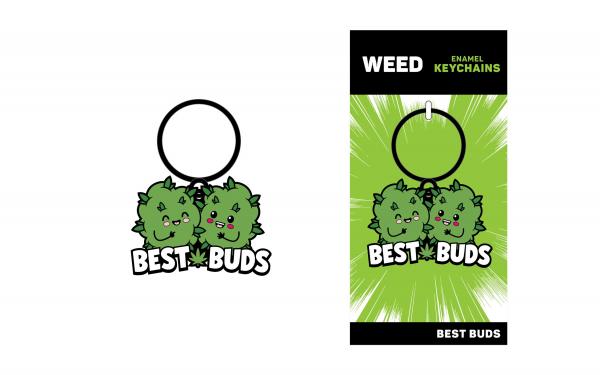 Wood Rocket Weed Best Buds Keychain - Green