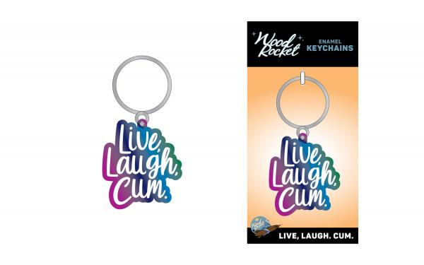 Wood Rocket Live Laugh Cum Keychain - Multi Color