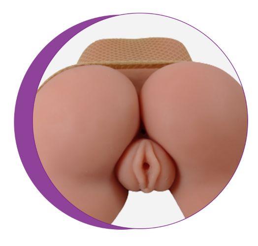 Cloud 9 Realistic Pussy & Ass Body Mold W/spread Legs Tan