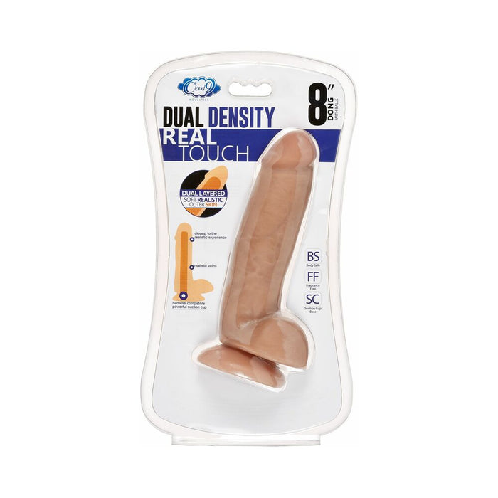 Cloud 9 Dual Density Real Touch 7 inches Dong with Balls Beige