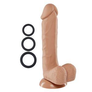 Pro Sensual Premium Silicone Dong 8 inch with 3 C-Rings