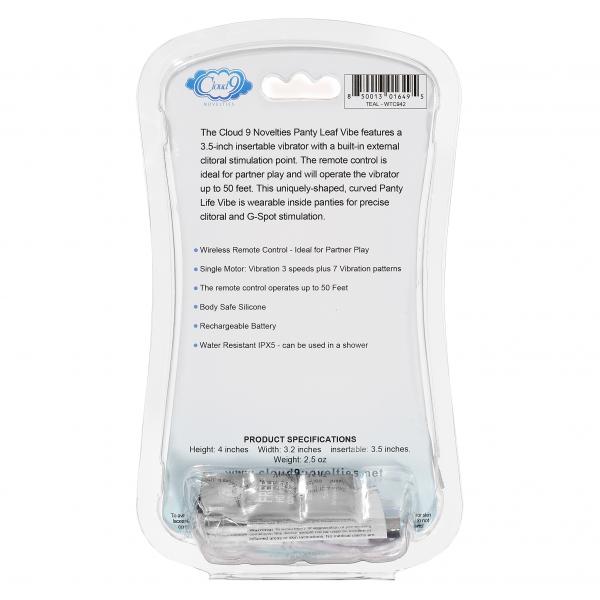 Cloud 9 Health & Wellness Wireless Remote Control Panty Leaf'' Vibe - Teal''