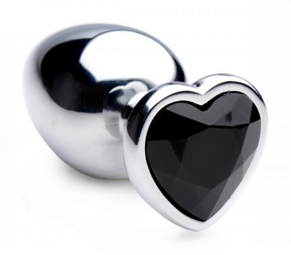 Black Heart Gem Anal Plug - Large