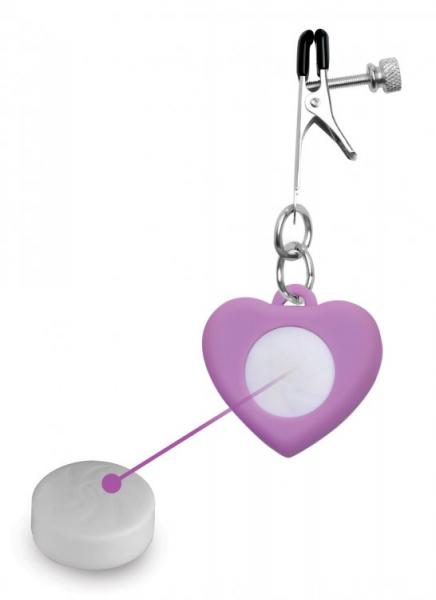 Charmed Light Up Heart Nip Clamps Purple