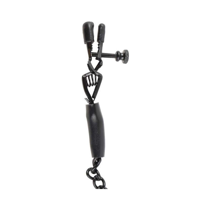 Fetish Fantasy Adjustable Nipple Chain Clamps Black