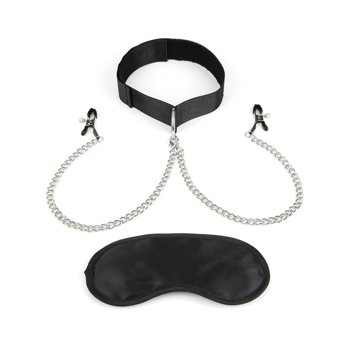 Lux Fetish Collar and Nipple Clips