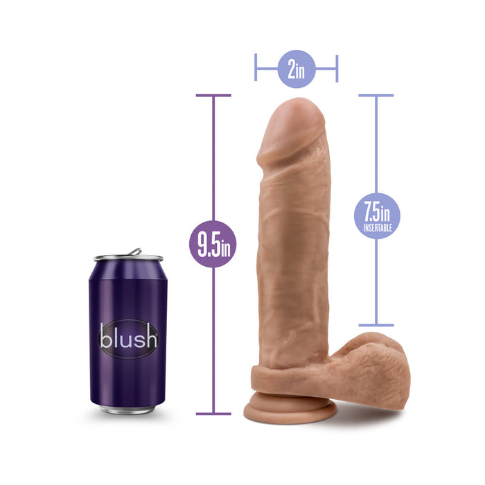 Au Naturel 9.5 Inches Dildo with Suction Cup Mocha Tan