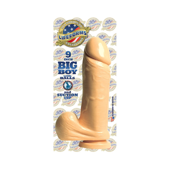 9'' Big Boy Dong Balls W/Suction Cup - Beige