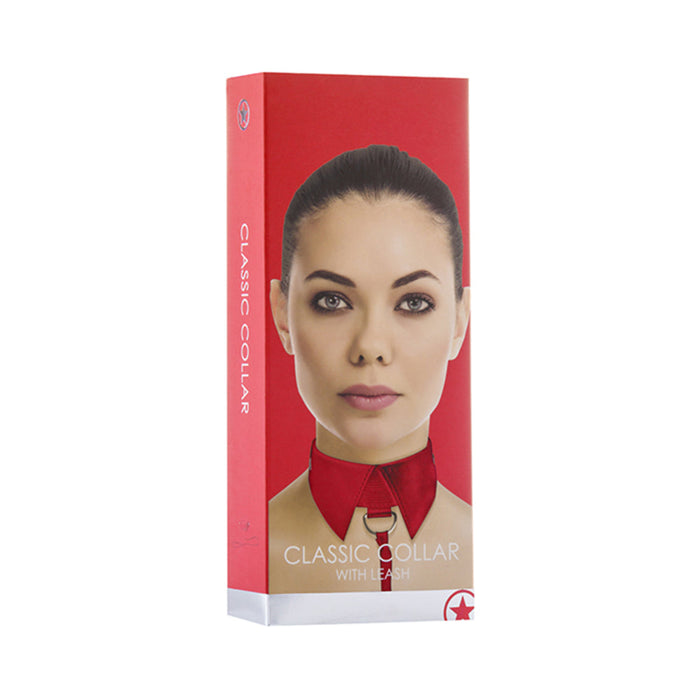 Ouch! Classic Collar with Leash - Red