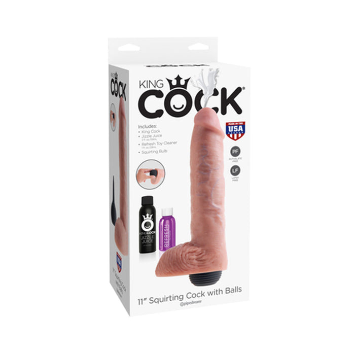 King Cock 11 inches Squirting Dildo Beige