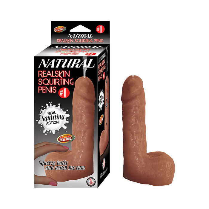 Natural Realskin Squirting Penis #1 Brown Dildo