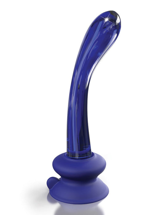 Icicles No. 89 - Glass Suction Cup G-spot Wand - Blue