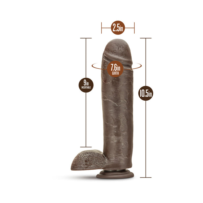 Mr. Mister 10.5 Inches Dildo with Suction Brown